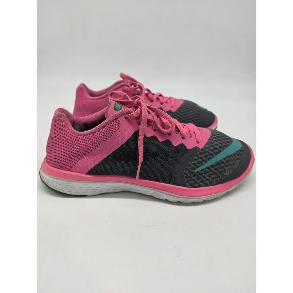 Nike FS Lite Run 3 Womens Size 8 Running Shoes Pink Blast Dark Grey 807145-011